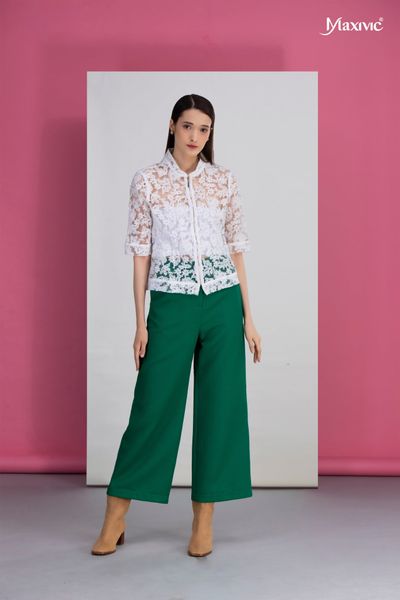 Áo ren organza cổ trụ Maxivic