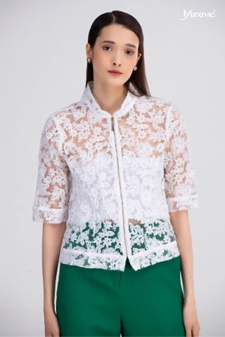 Áo ren organza cổ trụ Maxivic