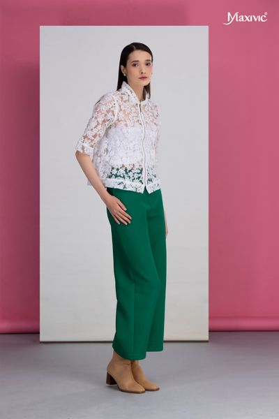 Áo ren organza cổ trụ Maxivic