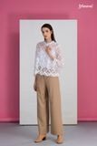 Áo sơmi ren organza cổ trụ Maxivic