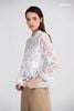 Áo sơmi ren organza cổ trụ Maxivic