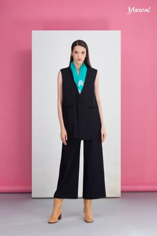 Áo khoác blazer đen cotpo Maxivic