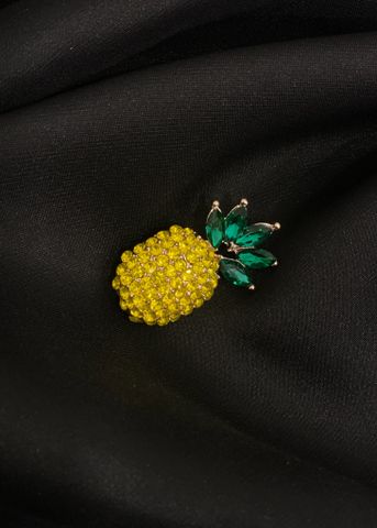 Ghim cài áo hình trái dứa đính đá thanh lịch