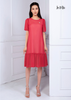 ĐẦM CHIFFON KOREA ĐỎ, CỔ TRÒN, PHOM SUÔNG