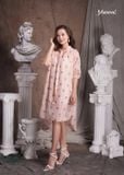 ĐẦM HỒNG STRAWBERRY CLUMP TAY LIỀN DÁNG SUÔNG MAXIVIC