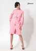 ĐẦM LINEN HỒNG DÁNG SUÔNG, VẼ HOA