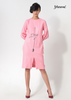 ĐẦM LINEN HỒNG DÁNG SUÔNG, VẼ HOA