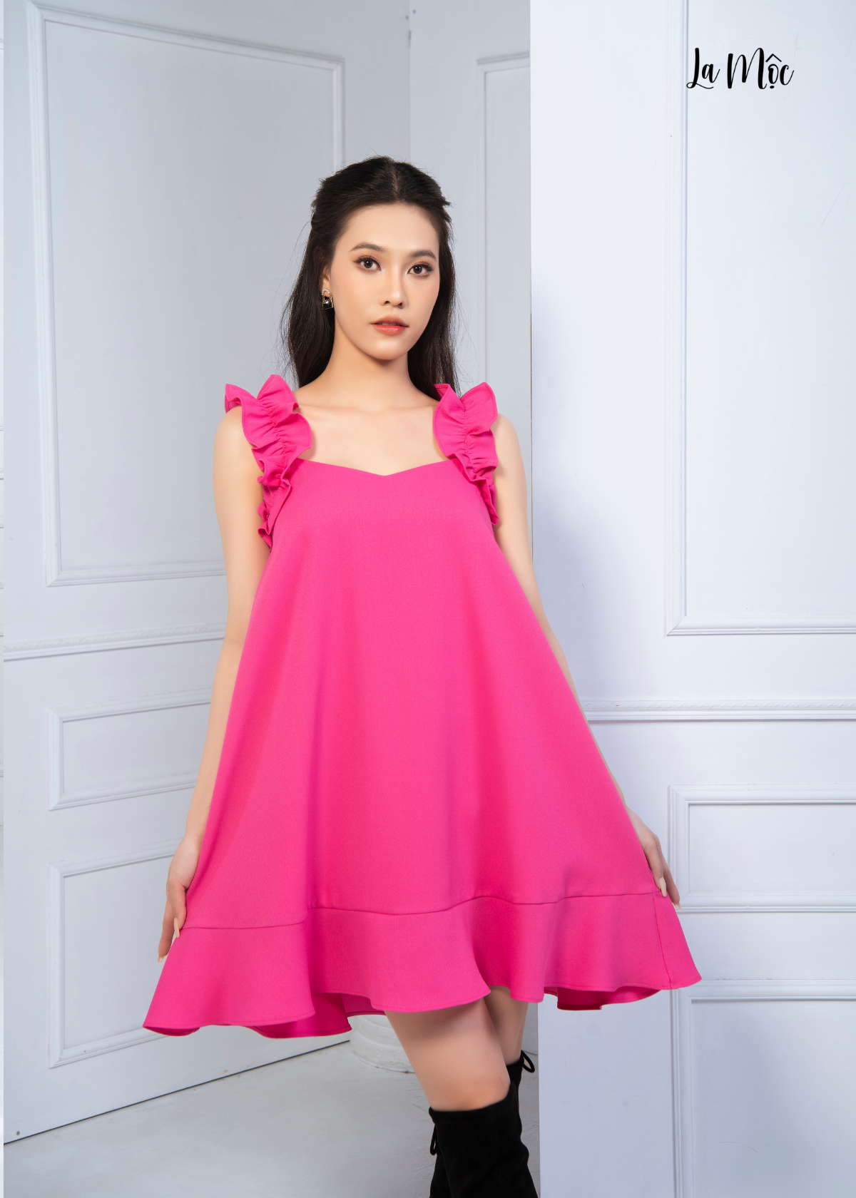  ĐẦM NLENDY BABY DOLL HỒNG CÁNH SEN, LA MỘC 