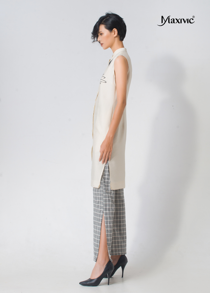 SET ÁO DÁNG DÀI, QUẦN CARO XẺ LAI