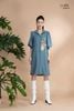 Đầm xô lụa sơmi xanh jeans thêu La Mộc