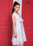 ĐẦM TOGOM TRẮNG, CỔ TIM, CÁCH ĐIỆU CỔ, DÁNG BABYDOLL, LA MỘC