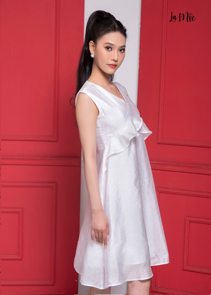 ĐẦM TOGOM TRẮNG, CỔ TIM, CÁCH ĐIỆU CỔ, DÁNG BABYDOLL, MAXIVIC