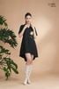 Đầm xô lụa đen sơmi tim thêu La Mộc