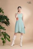 Đầm xô lụa xanh mint, thêu hoa La Mộc