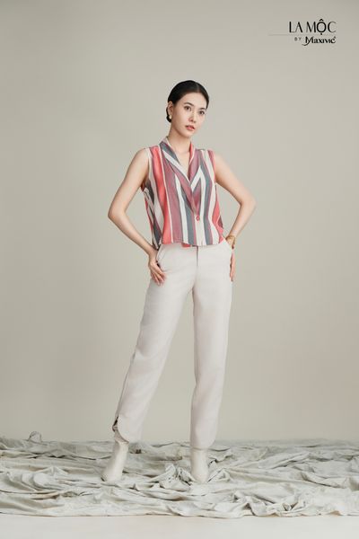 Quần tây ôm crepsilk, lai V Maxivic