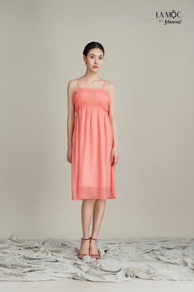 Đầm chiffon 2 dây, mocking Maxivic