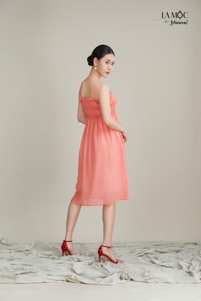 Đầm chiffon 2 dây, mocking Maxivic