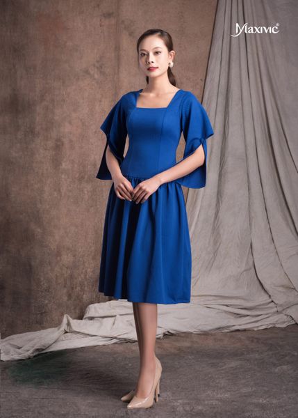 ĐẦM RUBI XANH CỔ VUÔNG