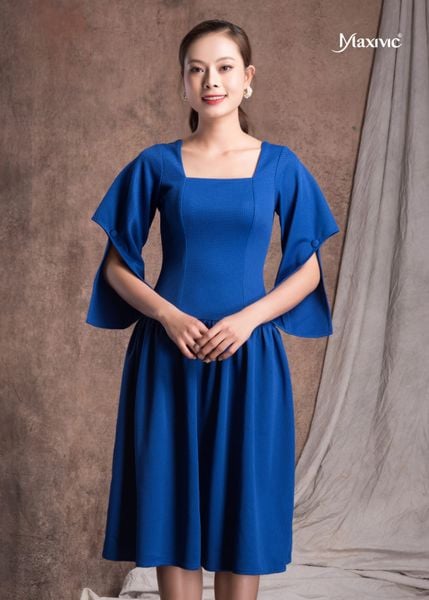 ĐẦM RUBI XANH CỔ VUÔNG