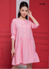 ĐẦM BABYDOLL LINEN HỒNG, LA MỘC