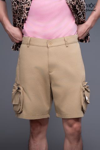 Quần nam kaki da bò ngắn túi hộp dây kéo