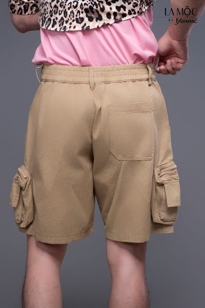 Quần nam kaki da bò ngắn túi hộp dây kéo