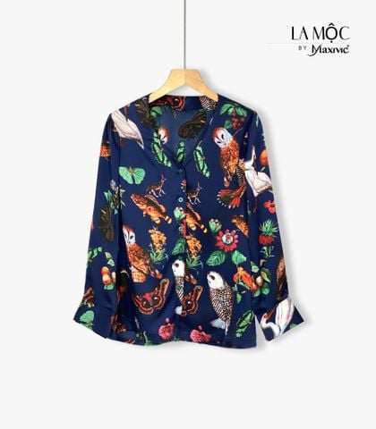 Áo lụa kiểu hoa dây eo Maxivic