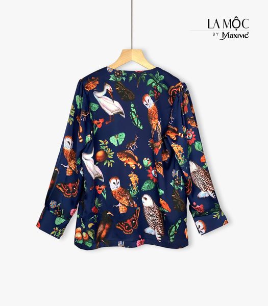 Áo lụa kiểu hoa dây eo Maxivic