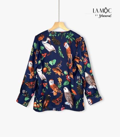 Áo lụa kiểu hoa dây eo Maxivic