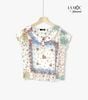 Áo cotton lụa hoa cổ cánh sen La Mộc