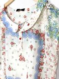 Áo cotton lụa hoa cổ cánh sen La Mộc