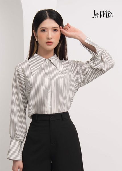 ÁO SƠ MI SỌC TAY XẺ LA MỘC