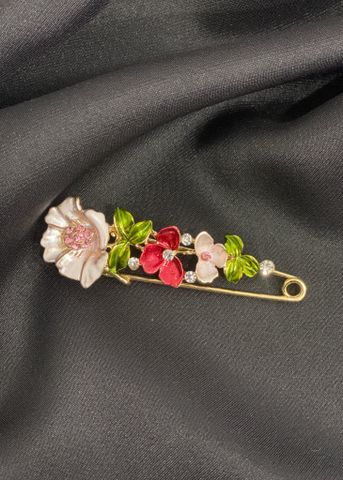 Ghim cài áo hình hoa lá nhiều màu sắc thanh lịch