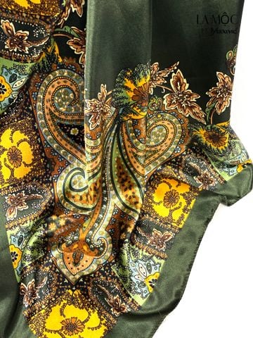 Khăn lụa satin vuông Maxivic 90x90 hoạ tiết