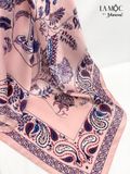 Khăn lụa vuông La Mộc 70x70 hoạ tiết lông vũ