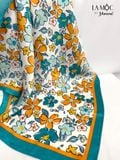 Khăn lụa vuông La Mộc 70x70 hoạ tiết hoa