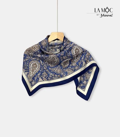 Khăn lụa vuông Maxivic 70x70 hoạ tiết hoa văn cổ điển