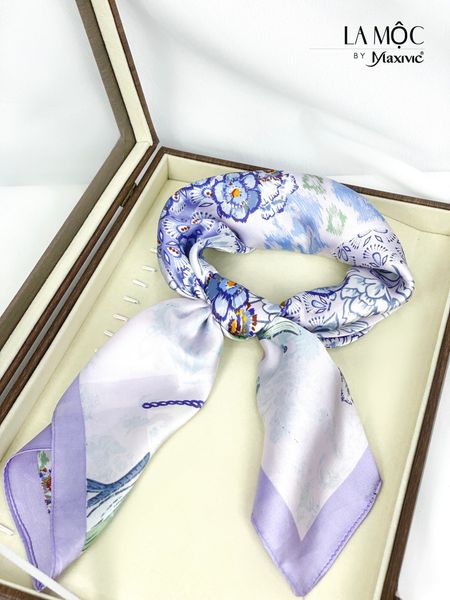 Khăn lụa vuông Maxivic 70x70 hoạ tiết