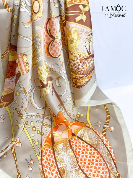 Khăn lụa vuông Maxivic 70x70 hoạ tiết