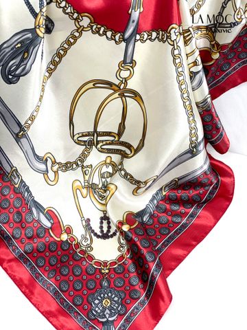 Khăn lụa satin vuông Maxivic 90x90 hoạ tiết