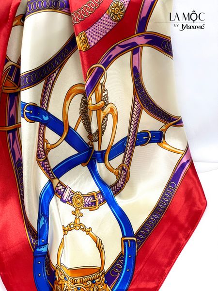 Khăn lụa satin vuông Maxivic 90x90 hoạ tiết