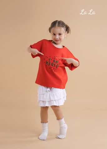 SET THUN ÁO HỒNG , VÁY TẦNG HỒNG TRẺ EM,COTTON 100%, TIÊU CHUẨN XUẤT NHẬT