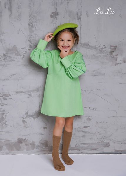 ĐẦM XANH TRẼ EM NỮ, LINEN, TIÊU CHUẦN HÀNG XUẤT NHẬT