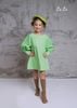 ĐẦM XANH TRẼ EM NỮ, LINEN, TIÊU CHUẦN HÀNG XUẤT NHẬT