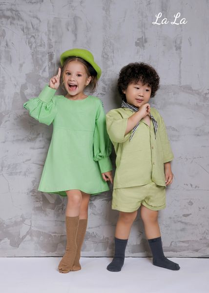 SET BỘ LINEN XANH ,TRẺ EM NAM, TAY NGẮN, QUẦN NGẮN , TIÊU CHUẨN HÀNG XUẤT NHẬT