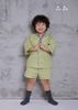 SET BỘ LINEN XANH ,TRẺ EM NAM, TAY NGẮN, QUẦN NGẮN , TIÊU CHUẨN HÀNG XUẤT NHẬT