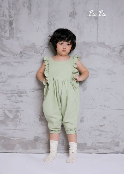 BỘ JUM TRẼ EM NỮ, LINEN XANH. TIÊU CHUẨN HÀNG XUẤT NHẬT