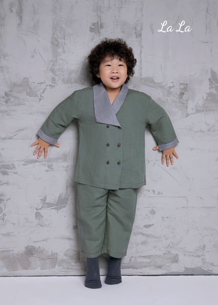 SET BỘ LINEN XÁM XQNH ,TRẺ EM NAM, TAY DÀI, QUẦN DÀI , TIÊU CHUẨN HÀNG XUẤT NHẬT