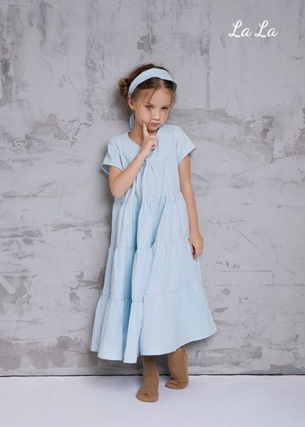 ĐẦM XANH TRẺ EM NỮ, LINEN ,  TAY NGẮN, TIÊU CHUẨN HÀNG NHẬT