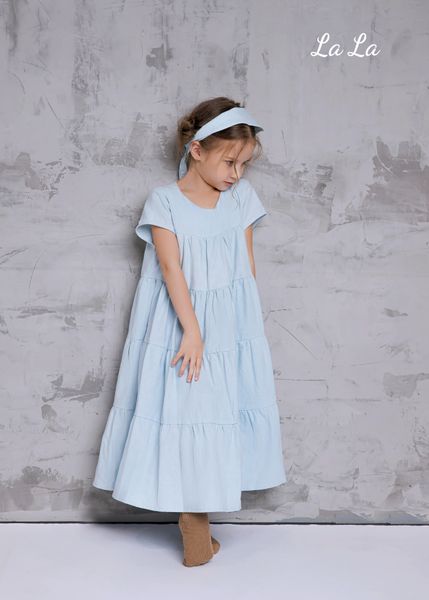 ĐẦM XANH TRẺ EM NỮ, LINEN ,  TAY NGẮN, TIÊU CHUẨN HÀNG NHẬT